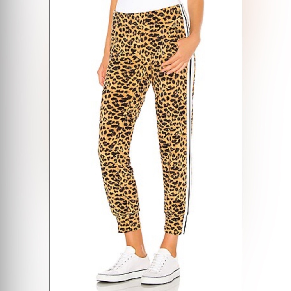 Norma Kamali Side Stripe Jog Pant in Golden Leopard & Offset Size S Revolve